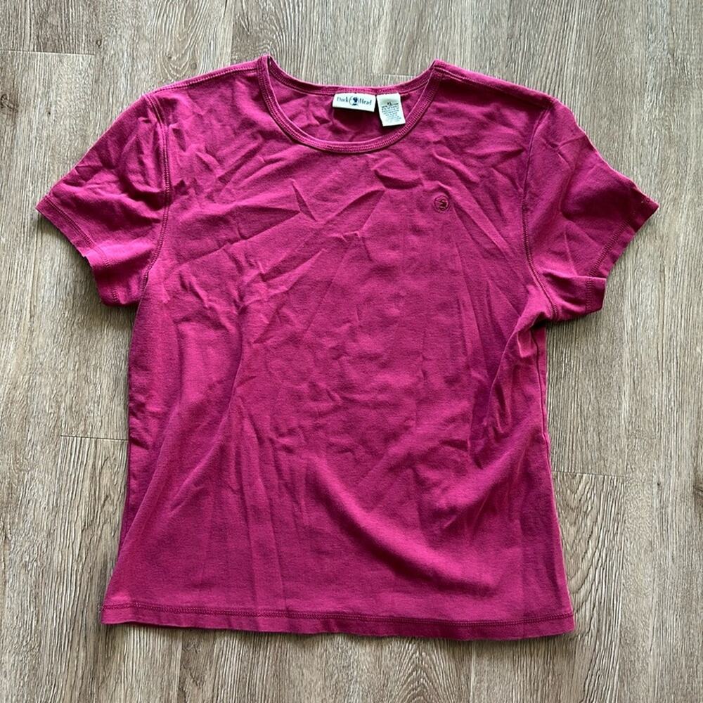 Duck Head Vintage Short Sleeve T-Shirt Burgundy Size XL Fitted